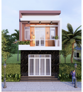 Công trình nhà Phố Liền kề 1 trệch 1 lầu sân Thượng chuồn Cu