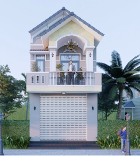 Công trình nhà Phố Liền kề 1 trệch 1 lầu mái Bê Tông