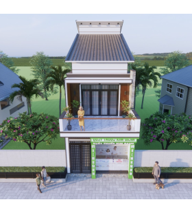 Nhà Phố Liền kề 1 trệch 1 lầu mái lệch Hiện đại