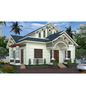 Phối cảnh chi tiết nhà cấp 4 mái thái hiện đại