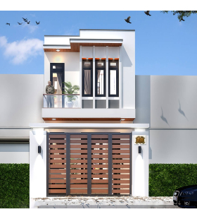 Mẫu nhà 2 tầng 5x16m mái nhọn độc đáo