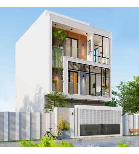 Thiết kế nhà 2 tầng 5x16m tối giản trẻ trung