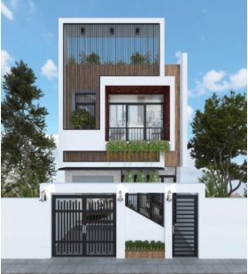 Mẫu nhà 2 tầng 5x16m khỏe khoắn hiện đại