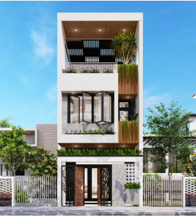 Mẫu nhà phố 2 tầng đẹp hiện đại 2026